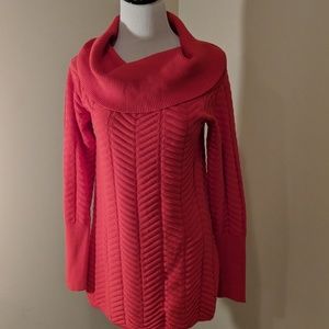 Chaus red cowl neck sweater small